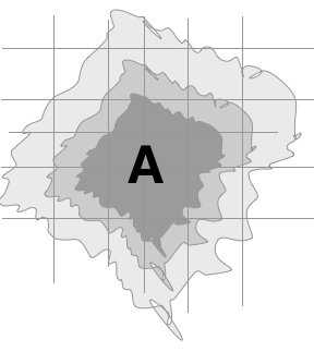 schematic example of an access isochrone