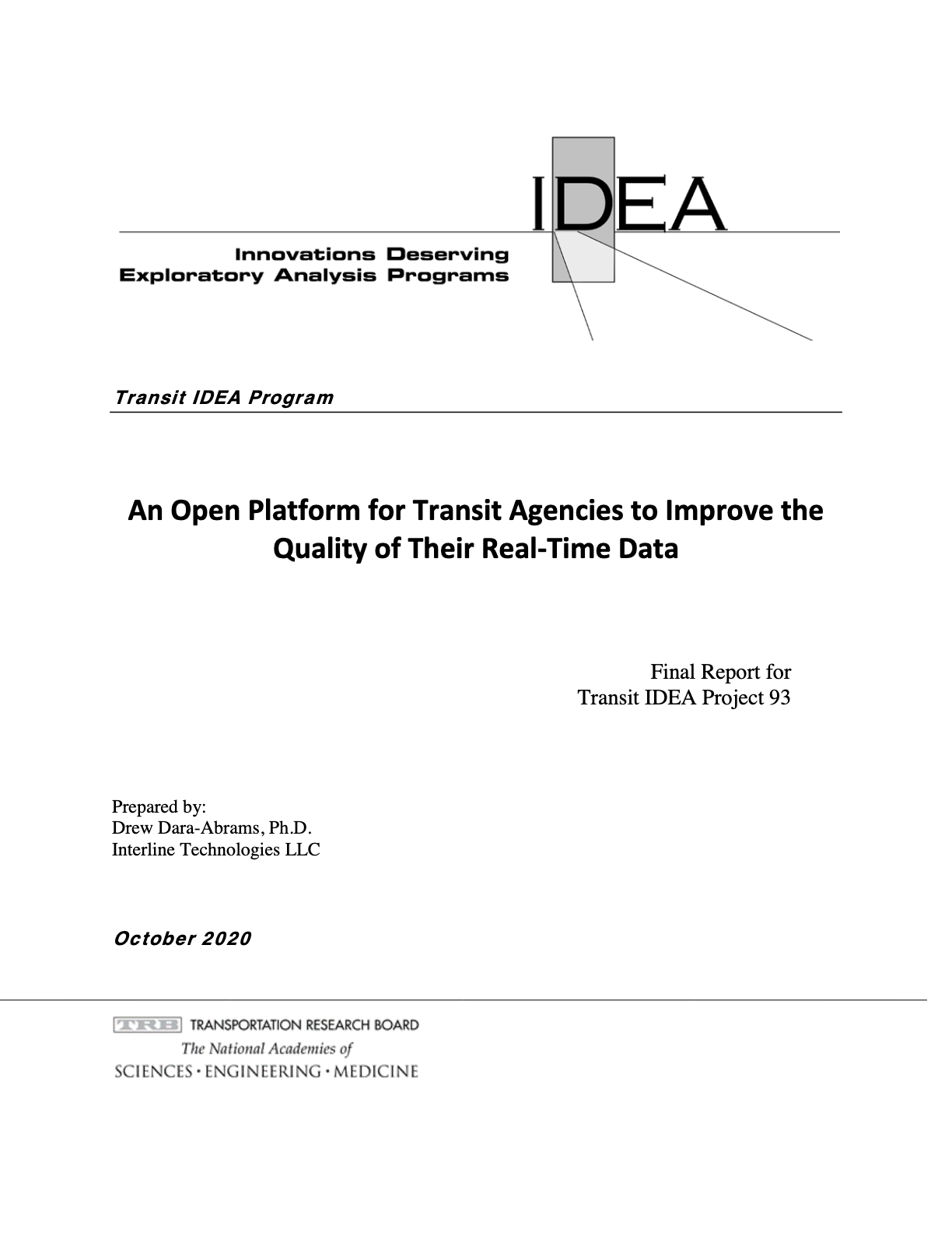 TRB Transit IDEA T-93 report cover